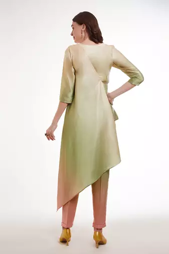Pastel ombre asymmetrical kurta set