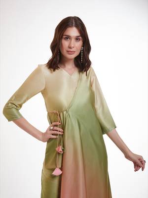 Pastel ombre asymmetrical kurta set 4