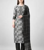 Black colour ethnic rayon fabric beautifully printed ethnic casual suit
