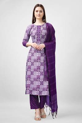 Purple colour ethnic rayon fabric beautifully printed ethnic casual suit 1