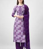 Purple colour ethnic rayon fabric beautifully printed ethnic casual suit
