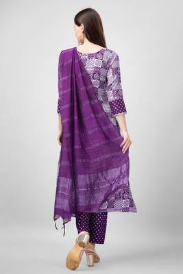 Purple colour ethnic rayon fabric beautifully printed ethnic casual suit 2