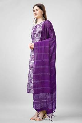 Purple colour ethnic rayon fabric beautifully printed ethnic casual suit 4