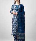 Teal colour ethnic rayon fabric beautifully printed ethnic casual suit