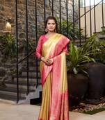 Koram Light Peach Tissue Silk Fancy Wear Saree With Blouse For Women Product Description