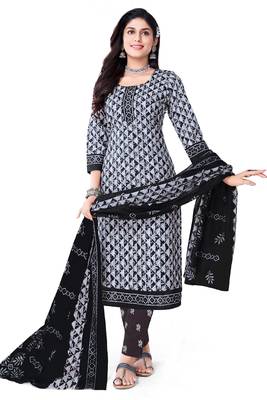 Unstitched crepe salwar suit material printed 1