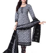 Unstitched crepe salwar suit material printed