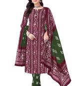 Unstitched crepe salwar suit material printed