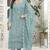 Light blue embroidered faux georgette semi stitched salwar suit