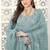Light blue embroidered faux georgette semi stitched salwar suit