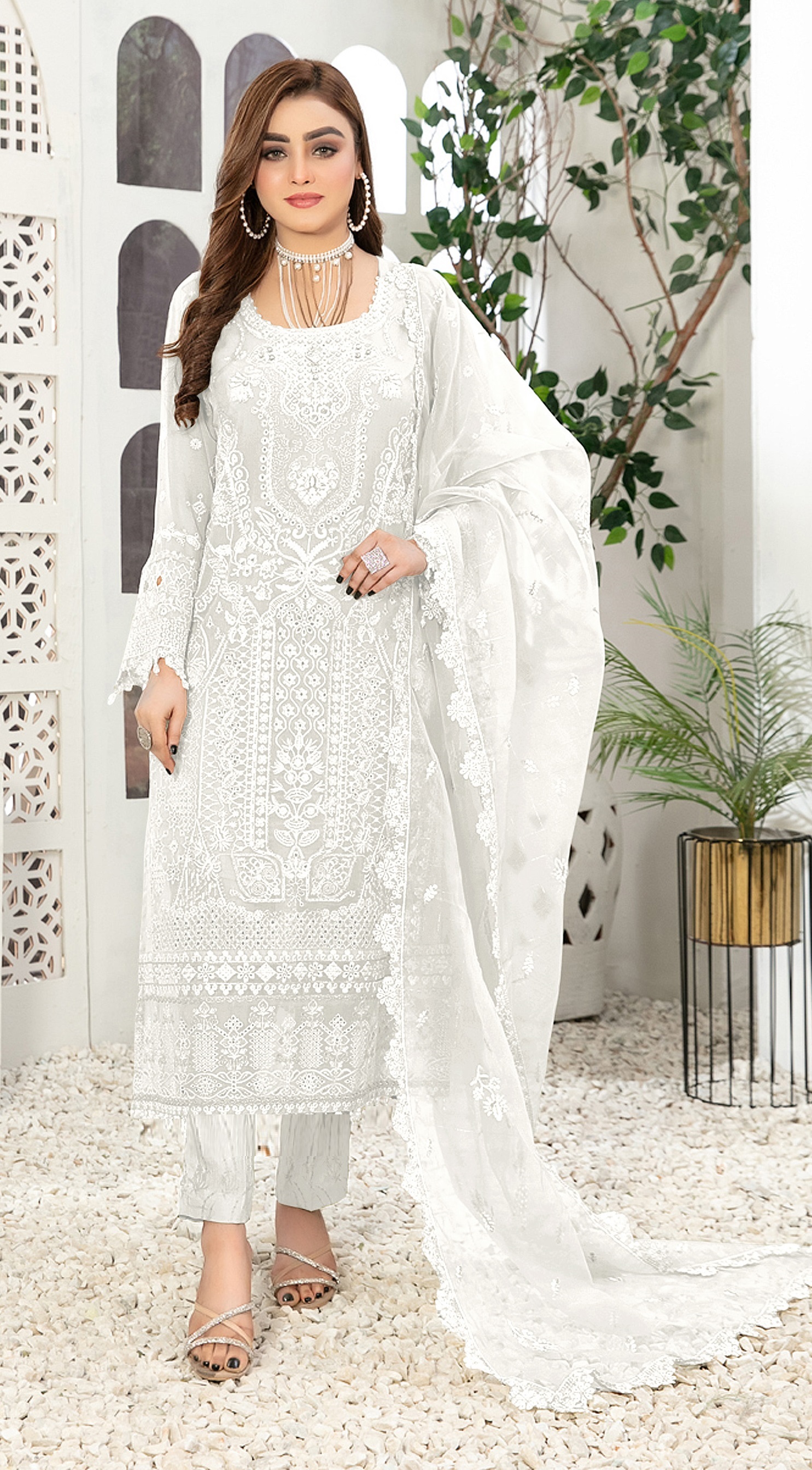 white salwar suit for holi
