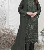 Mehendi embroidered faux georgette semi stitched salwar suit