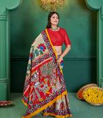 Pure Cotton Women'S Sarees,Block Printed Cotton Sarees,Trendy Cotton Sarees ,Cotton Sarees In Jetpur, Mill Print Saree