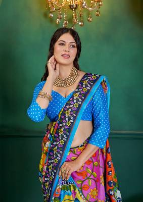 Pure Cotton Women'S Sarees,Block Printed Cotton Sarees,Trendy Cotton Sarees ,Cotton Sarees In Jetpur, Mill Print Saree 1