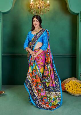 Pure Cotton Women'S Sarees,Block Printed Cotton Sarees,Trendy Cotton Sarees ,Cotton Sarees In Jetpur, Mill Print Saree 3