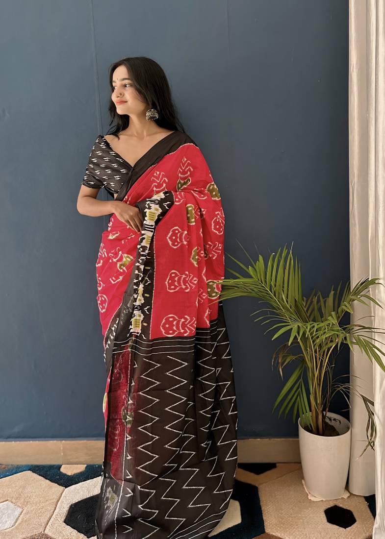 Pure Cotton Women'S Sarees,Block Printed Cotton Sarees,Trendy Cotton Sarees ,Cotton Sarees In Jetpur, Mill Print Saree