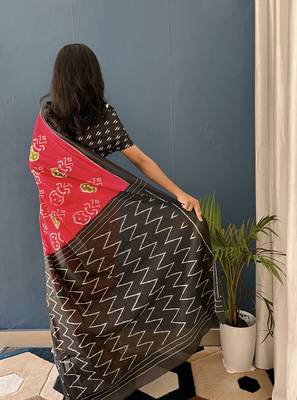 Pure Cotton Women'S Sarees,Block Printed Cotton Sarees,Trendy Cotton Sarees ,Cotton Sarees In Jetpur, Mill Print Saree 4