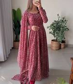 Maroon Georgette Designer Anarkali Salwar Kameez