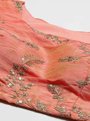 YELLOW & ORANGE COLORED DORI, ZARI, AND SEQUINS EMBROIDERED & DIGITAL FLORAL PRINTED ORGANZA PARTY WEAR LEHENGA 6