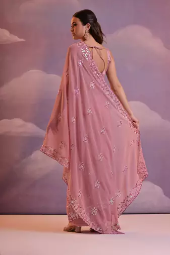 Onion Ethnic Georgette c Style Sequins Work Partywear Saree