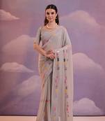  Grey Georgette c Bollywood Partywear Sequins Work Heavy Saree