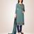 Trendmalls Sky Blue embroidered Georgette Party Wear Kurta Pant with Dupatta Salwar Suit Set