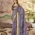 Purple Brown Graceful Woven Border With Smart Printed Partywear Saree
