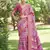 Woven Border With Printed Pink Kalamkari Silk Ethnic Partywear Saree