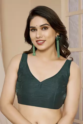 ready made green saree with sparkling style looks