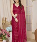 ready to wear pink saree with sparkling bollywood style looks