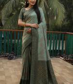 Koram Sea Green Kanjivaram Soft Silk Weaving Borders Havy Design Saree With Blouse For Women