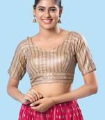 Mmore Gold Brocade Padded Blouse - Elegant Women's Partywear Blouse