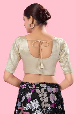 Mmore Silver Shimmer Padded Blouse - Elegant Women's Partywear Blouse 4