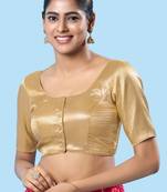 Mmore Dark Gold Shimmer Padded Blouse - Elegant Women's Partywear Blouse