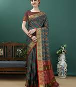 Green Patola Woven Design Art Silk Zari Work Saree
