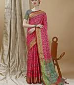 Pink Patola Woven Design Art Silk Zari Work Saree