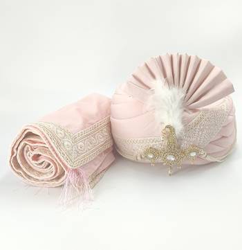 LIGHT PINK SAFA TURBAN WITH DUPATTA 1