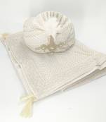 OFFWHITE EMBROIDERY SAFA TURBAN WITH DUPATTA