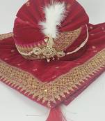 HOT PINK WEDDING SAFA TURBAN WITH DUPATTA