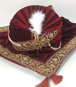 MAROON GROOM SAFA TURBAN WITH DUPATTA