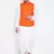 Orange And White Cotton Blend Jacket, Kurta And Dhoti Set