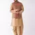 Rose Gold And Maroon Silk Blend Jacket, Kurta And Dhoti Set