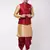  rose gold and maroon silk blend jacket, kurta and dhoti set