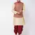  gold and maroon silk blend jacket, kurta and dhoti set