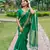 Green Pure Linen Silk Jamdani Woven Saree Festive Wear