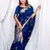 Blue Pure Linen Silk Jamdani Woven Saree Festive Wear