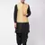 Gold And Black Silk Blend Jacket, Kurta And Dhoti Set