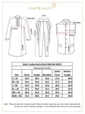 Cream And Black Silk Blend Jacket, Kurta And Dhoti Set 5