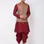  maroon silk blend jacket, kurta and dhoti set