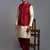  maroon and gold silk blend jacket, kurta and dhoti set